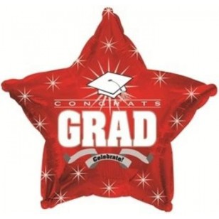 Congrats Grad Graduation Red Star Balloon